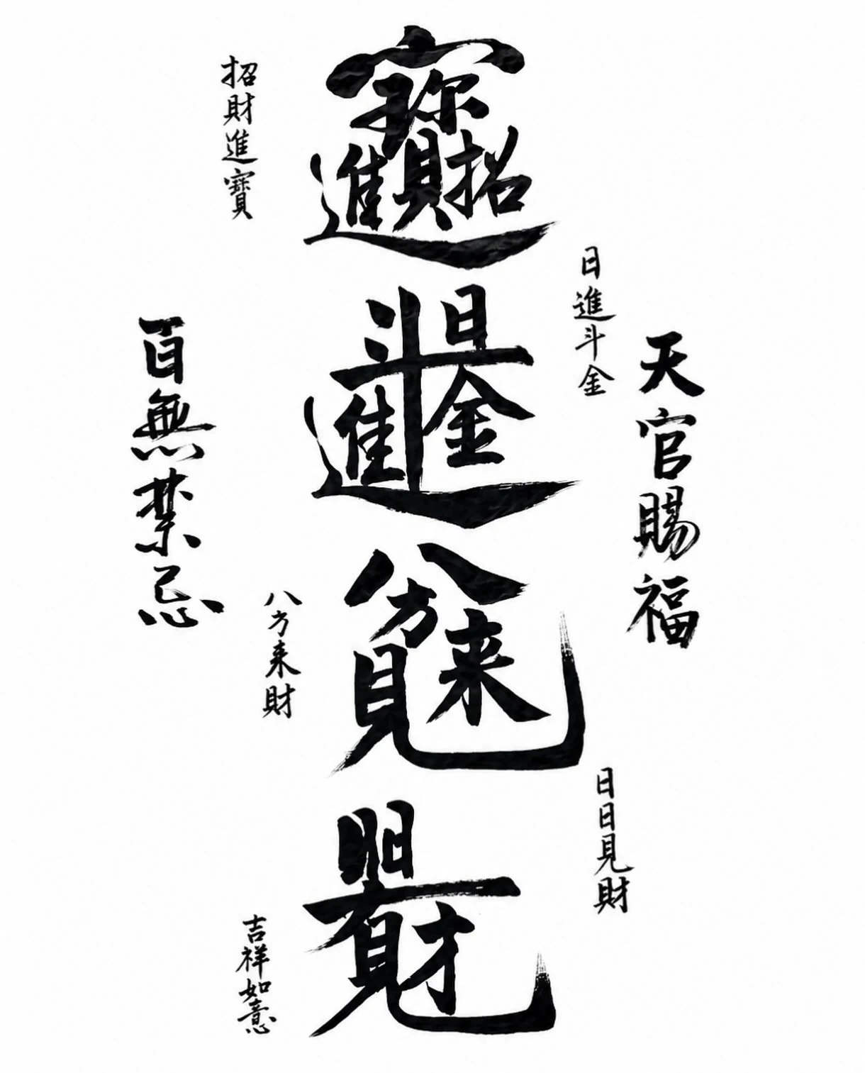 吉祥合字・四字直幅(正式題名待核)